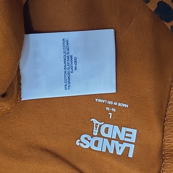 Lands' End Starfish Ankle Legging Leopard Print Mid Waist Rise Crop Yoga Pants - Picture 4 of 17